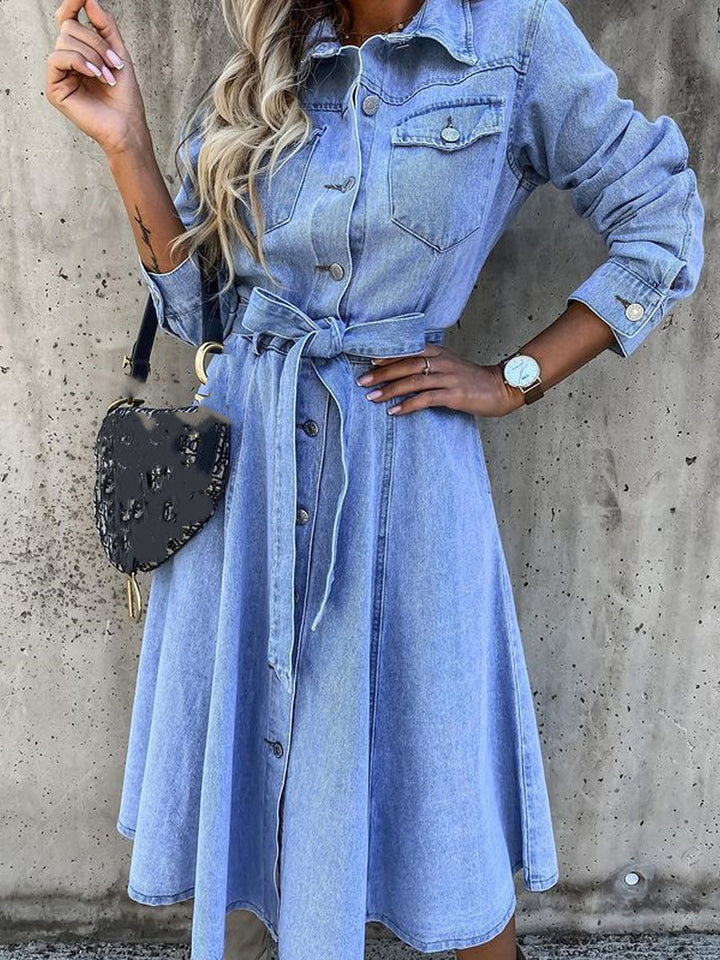 Luna | Vestito in Denim a Manica Lunga
